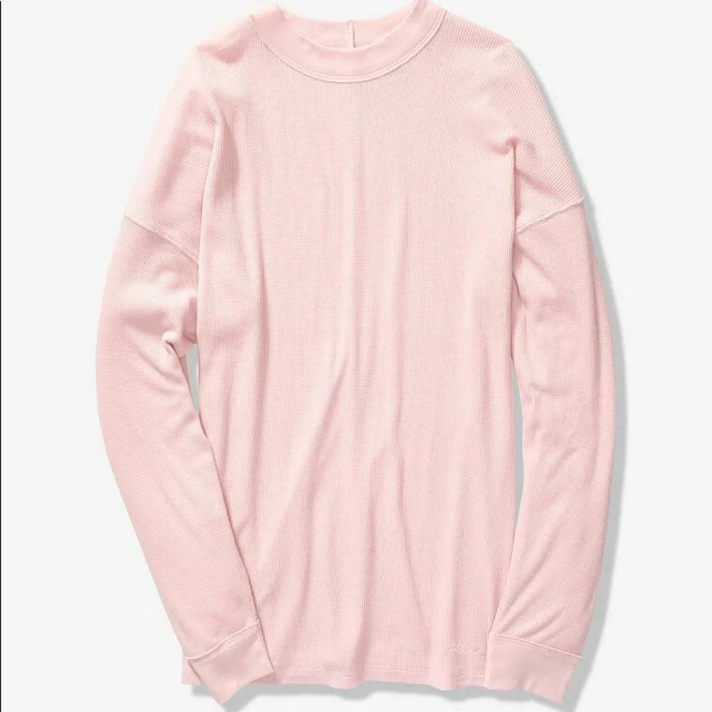 NWOT VS PINK Waffle Knit Long Sleeve Tee - Picture 3 of 7